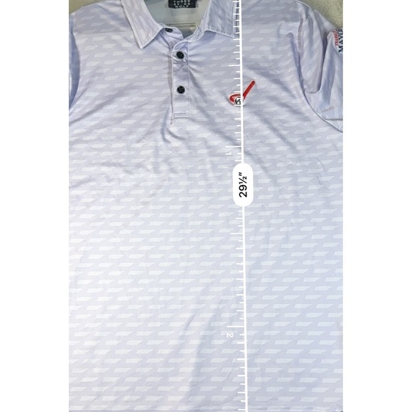 Three Stars Golf Polo Shirt Athletic Fit Golf Activewear Lightweight L USA Made - Picture 10 of 11